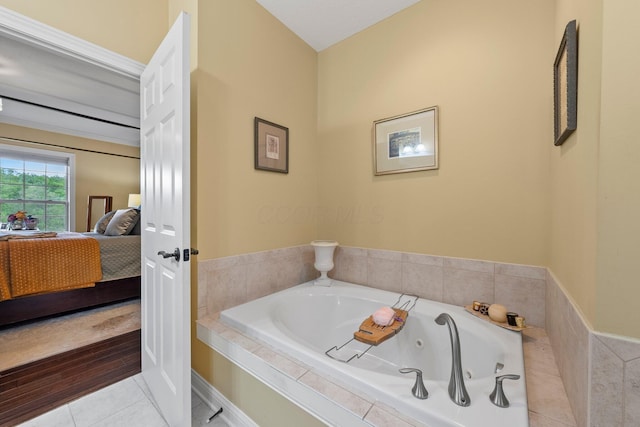 6755 Arbor View Ct, Powell, OH 43065 - ensuite bathroom with a whirlpool tub and tile patterned floors