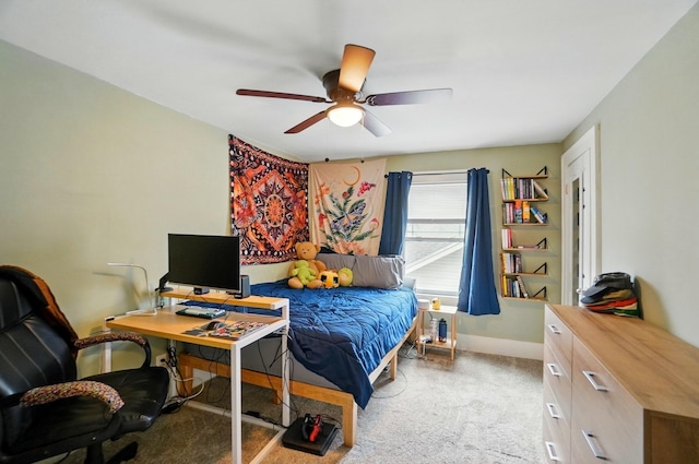 114 Roosevelt Dr, Springfield, OH 45504 - bedroom featuring carpet, baseboards, and ceiling fan
