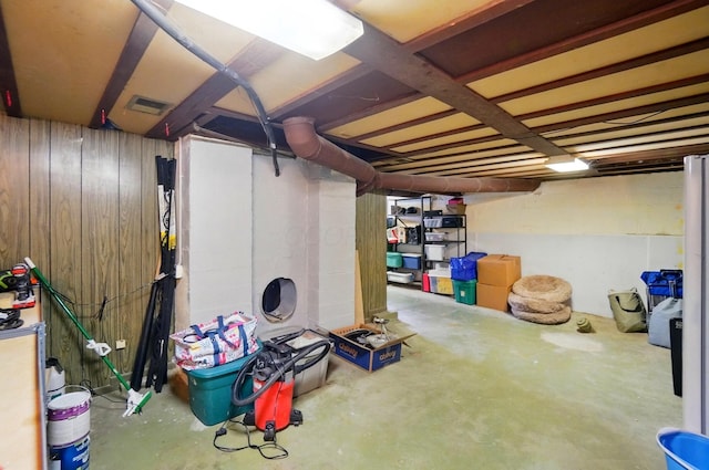 114 Roosevelt Dr, Springfield, OH 45504 - unfinished below grade area featuring wood walls