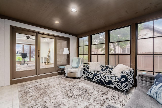 5754 N Loch Maree Ct N, Dublin, OH 43017 - sunroom / solarium featuring recessed lighting and tile patterned flooring