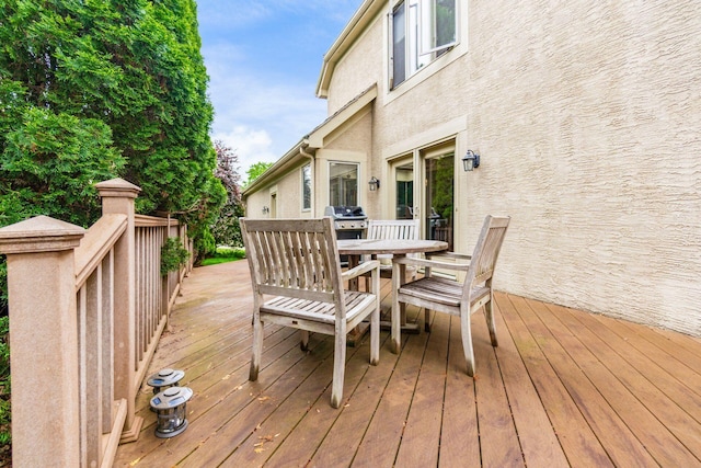 5754 N Loch Maree Ct N, Dublin, OH 43017 - wooden terrace featuring outdoor dining space and area for grilling