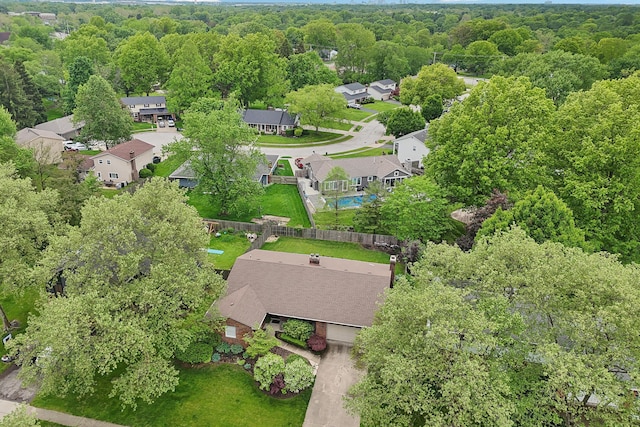 499 Wickham Way, Columbus, OH 43230 - aerial view of residential area featuring a heavily wooded area