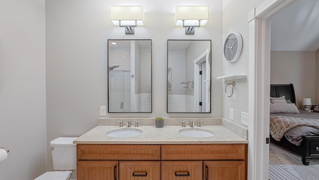 163 E 3rd Ave, Columbus, OH 43201 - ensuite bathroom with toilet, a shower, and double vanity