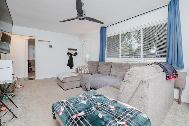 780 Basswood Rd, Columbus, OH 43207 - carpeted living area with ceiling fan and baseboards