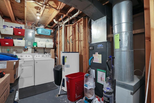 5756 Saffron Ave, Galloway, OH 43119 - unfinished below grade area featuring washer and dryer, water heater, and electric panel