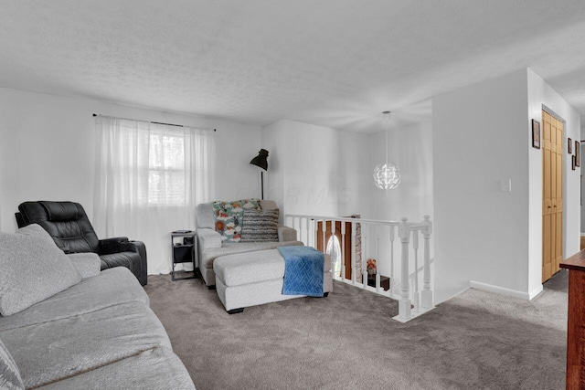 5756 Saffron Ave, Galloway, OH 43119 - living room with carpet flooring and a textured ceiling