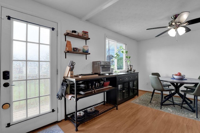 5756 Saffron Ave, Galloway, OH 43119 - dining area with wood finished floors and ceiling fan