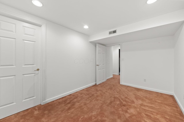 5657 Freeman Rd, Westerville, OH 43082 - basement featuring light carpet, baseboards, and recessed lighting