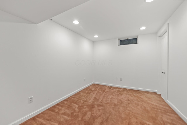 5657 Freeman Rd, Westerville, OH 43082 - finished below grade area featuring light colored carpet, recessed lighting, and baseboards
