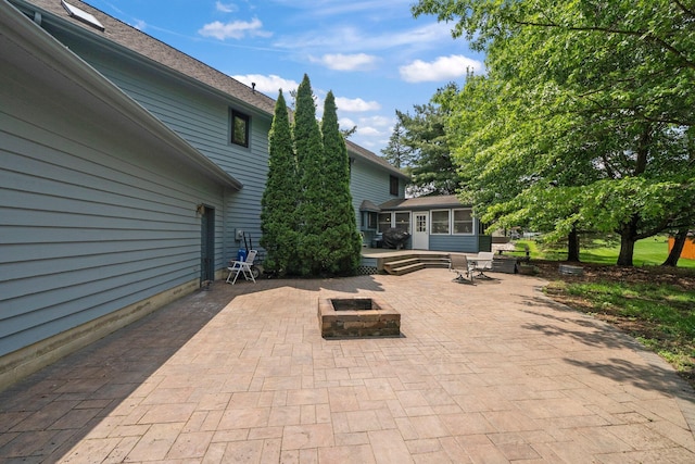 5657 Freeman Rd, Westerville, OH 43082 - view of patio / terrace with a fire pit