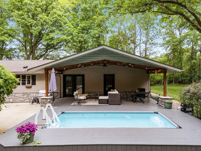 429 N Old State Rd, Delaware, OH 43015 - outdoor pool with a deck and french doors