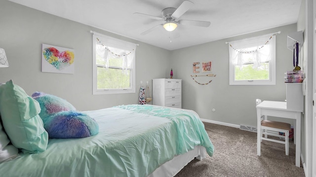11600 Windridge Dr NW, Pickerington, OH 43147 - carpeted bedroom with baseboards and a ceiling fan