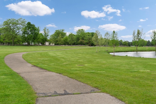 6289 Corley Dr, Dublin, OH 43016 - view of property's community with a water view and a lawn