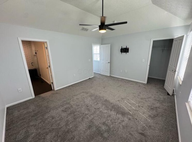 4020 Legend Unit 11, Columbus, OH 43230 - unfurnished bedroom with carpet floors, baseboards, ceiling fan, and connected bathroom