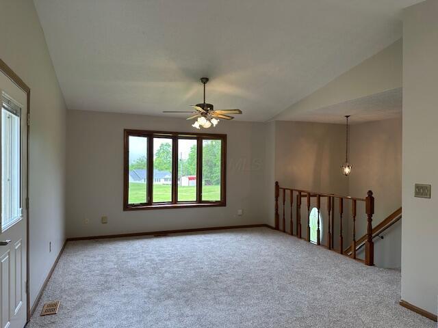 50 Stagecoach Rd, Chillicothe, OH 45601 - unfurnished room featuring carpet flooring, baseboards, and ceiling fan