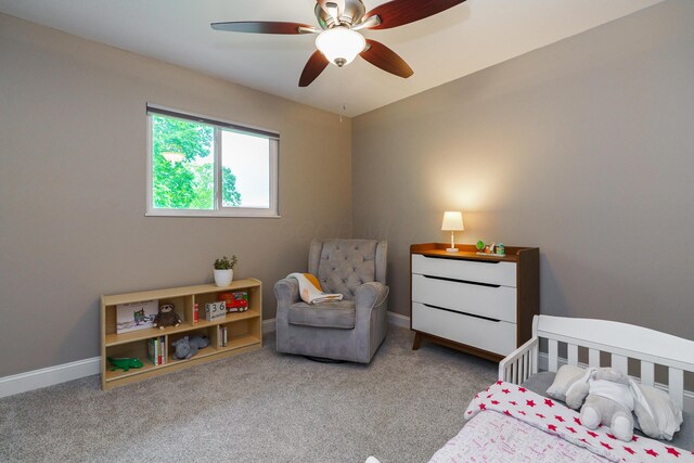 1671 Dollivor Dr, Columbus, OH 43235 - bedroom featuring carpet, a ceiling fan, and baseboards