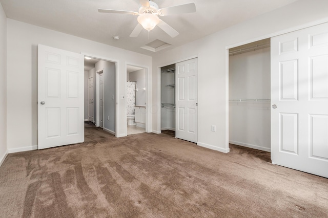 5962 Thunder Gulch Dr, New Albany, OH 43054 - unfurnished bedroom with carpet floors, multiple closets, baseboards, and ensuite bath