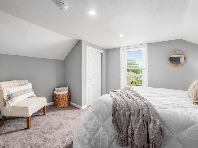 2767 Hiawatha St, Columbus, OH 43211 - carpeted bedroom with lofted ceiling, baseboards, and recessed lighting