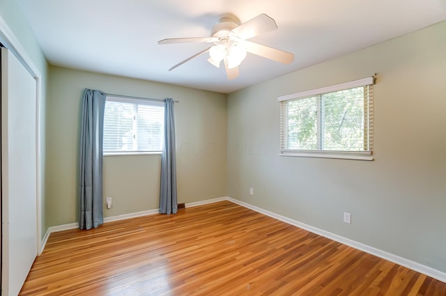789 Chelsea Ave, Columbus, OH 43209 - unfurnished room with light wood-style flooring, baseboards, and ceiling fan