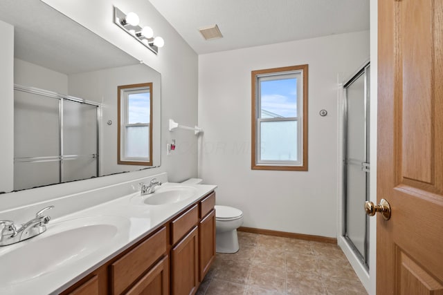 1608 Geranium Dr, Lewis Center, OH 43035 - full bath featuring plenty of natural light, a shower with shower door, and double vanity