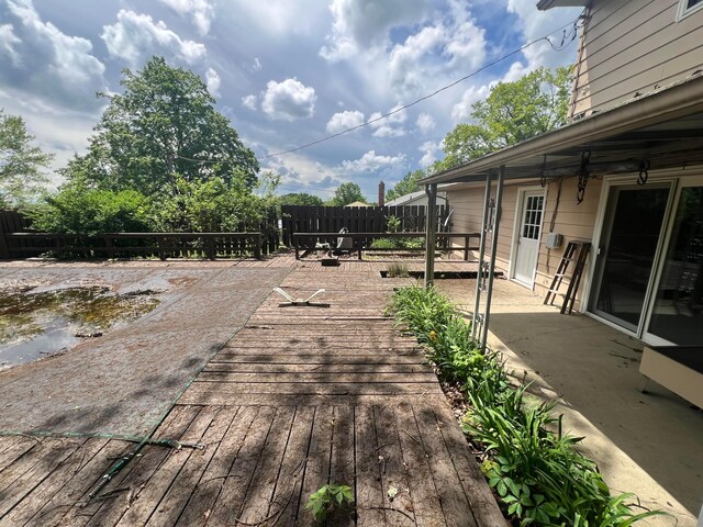 wooden terrace with fence
