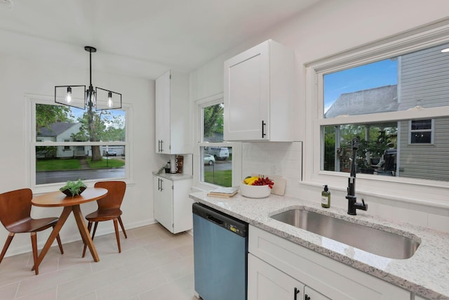 234 Rosslyn Ave, Columbus, OH 43214 - kitchen with dishwasher, a sink, plenty of natural light, and white cabinets