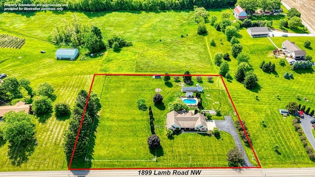 1899 Lamb Rd NW, Carroll, OH 43112 - aerial overview of property's location featuring property boundaries highlighted