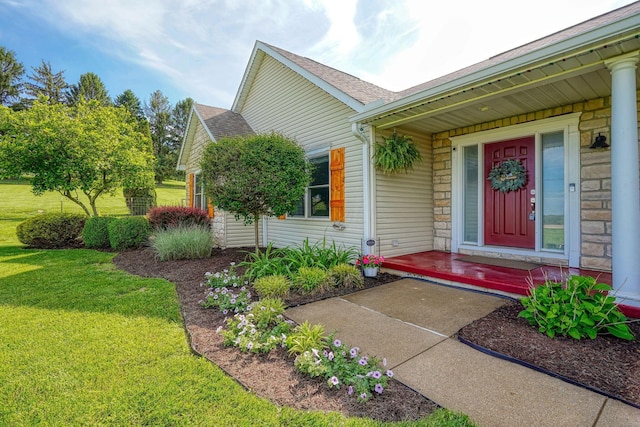 1899 Lamb Rd NW, Carroll, OH 43112 - entrance to property with a yard and a shingled roof