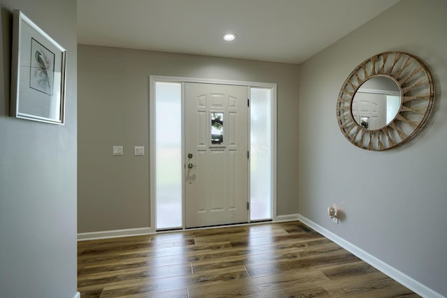 1899 Lamb Rd NW, Carroll, OH 43112 - foyer featuring wood finished floors, baseboards, and recessed lighting