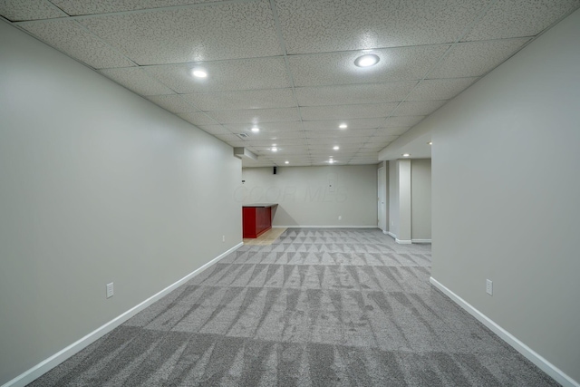 1899 Lamb Rd NW, Carroll, OH 43112 - finished basement featuring carpet flooring, recessed lighting, baseboards, and a drop ceiling