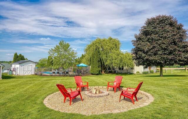 1899 Lamb Rd NW, Carroll, OH 43112 - view of yard with an outdoor fire pit