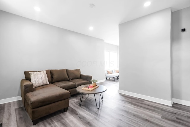 527 E Welch Ave, Columbus, OH 43207 - living area with wood finished floors, baseboards, and recessed lighting