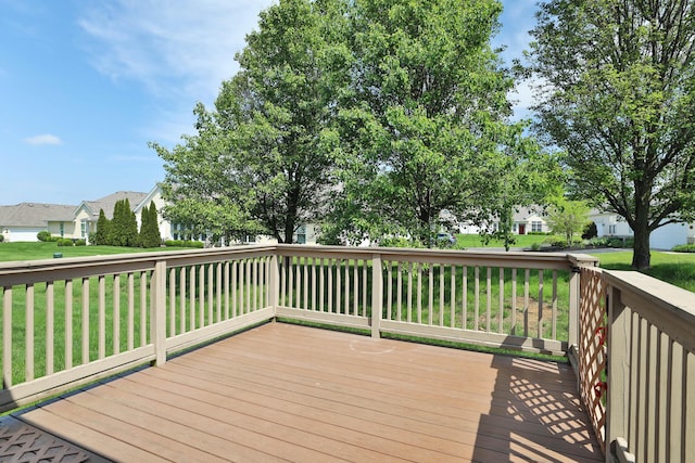 5988 Carnegie Cove Ct, Columbus, OH 43213 - wooden deck with a residential view and a lawn