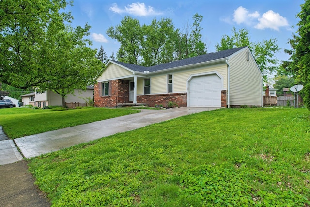 4726 Wendler Blvd, Columbus, OH 43230 - ranch-style house with a garage, concrete driveway, and brick siding