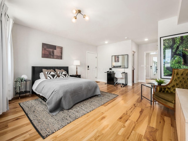 201 E 5th Ave, Columbus, OH 43201 - bedroom featuring light wood-style floors and recessed lighting