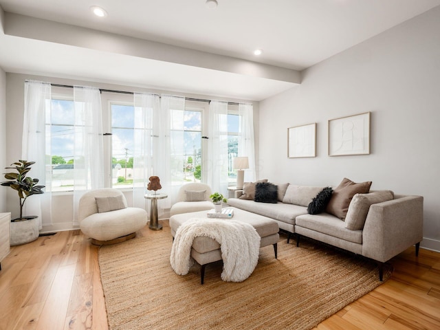 201 E 5th Ave, Columbus, OH 43201 - living area featuring light wood-type flooring, recessed lighting, and baseboards