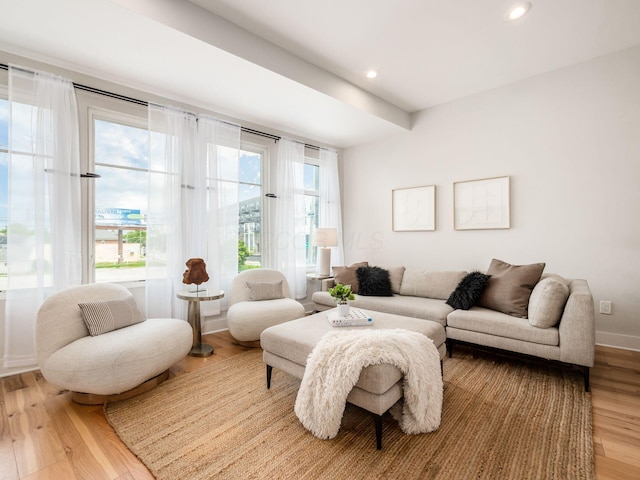201 E 5th Ave, Columbus, OH 43201 - living area with light wood-type flooring, recessed lighting, and baseboards