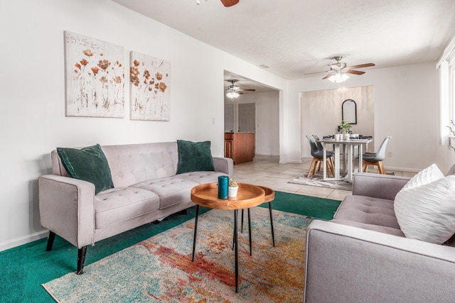 717 Birmingham Rd, Westerville, OH 43081 - living room featuring ceiling fan and baseboards