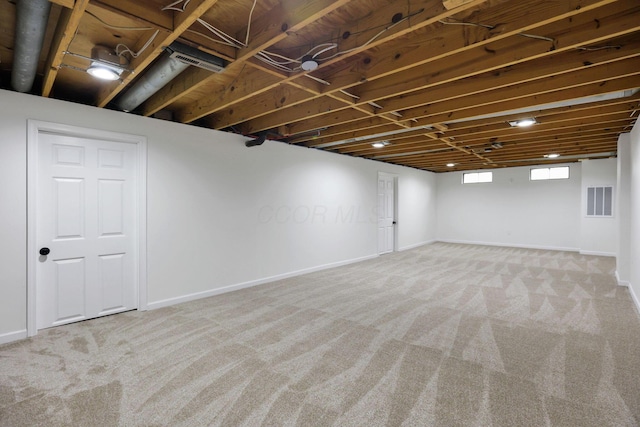 1883 Fairhaven Rd, Columbus, OH 43229 - basement with carpet flooring and baseboards