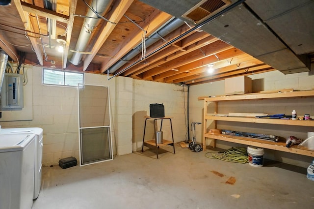 662 Pamlico St Unit Z7, Columbus, OH 43228 - below grade area featuring separate washer and dryer and electric panel