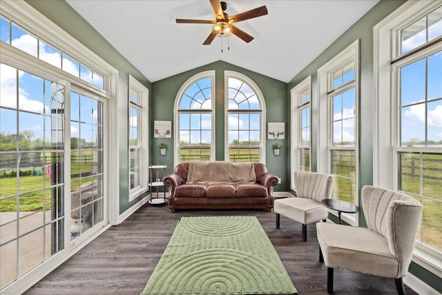 2460 N Court St, Circleville, OH 43113 - sunroom / solarium with plenty of natural light, wood finished floors, and lofted ceiling