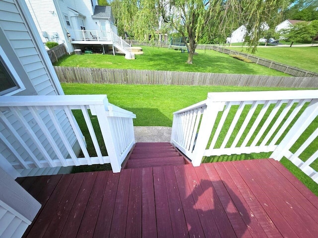 464 Highbanks Valley Dr, Newark, OH 43055 - wooden terrace with a trampoline