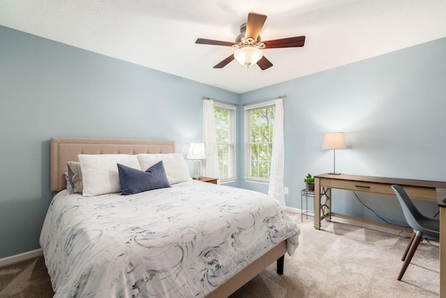 4381 Grathrine Ct, Lewis Center, OH 43035 - bedroom with carpet floors, baseboards, a ceiling fan, and a desk