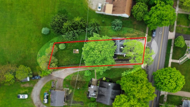 651 Eastern Ave, Bellefontaine, OH 43311 - aerial view of property and surrounding area with property parcel outlined