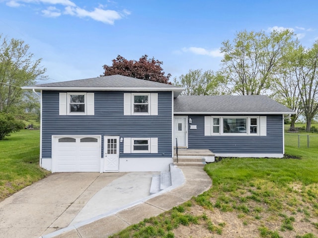 86 Arlington Ave, London, OH 43140 - tri-level home with a front lawn, a garage, and a shingled roof