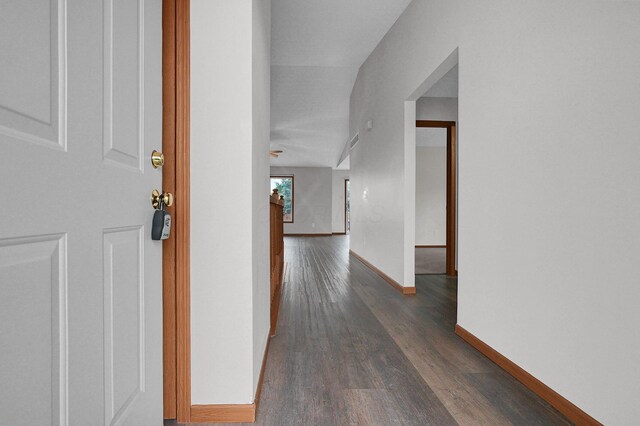 7209 Oliver Winchester Dr, Canal Winchester, OH 43110 - hallway featuring dark wood-style flooring and baseboards