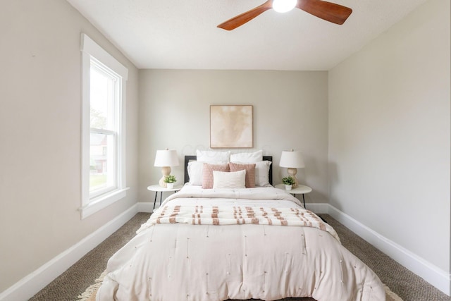 581 Kelton Ave, Columbus, OH 43205 - carpeted bedroom with baseboards and ceiling fan