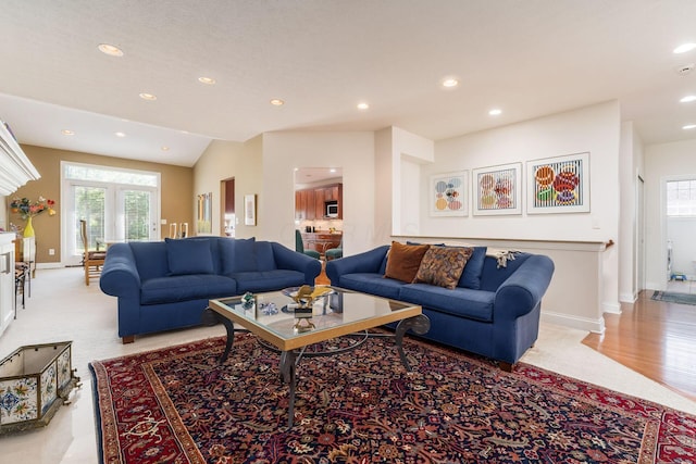6227 Marias Point Ln, Columbus, OH 43213 - living room featuring recessed lighting, light carpet, plenty of natural light, and baseboards