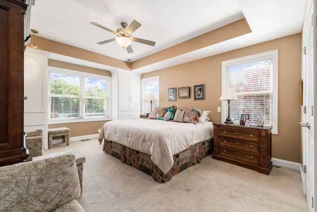 6227 Marias Point Ln, Columbus, OH 43213 - bedroom with light colored carpet, baseboards, and ceiling fan