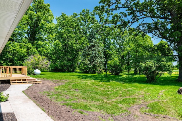 2814 Nesbitt Rd, Caledonia, OH 43314 - view of green lawn with a deck